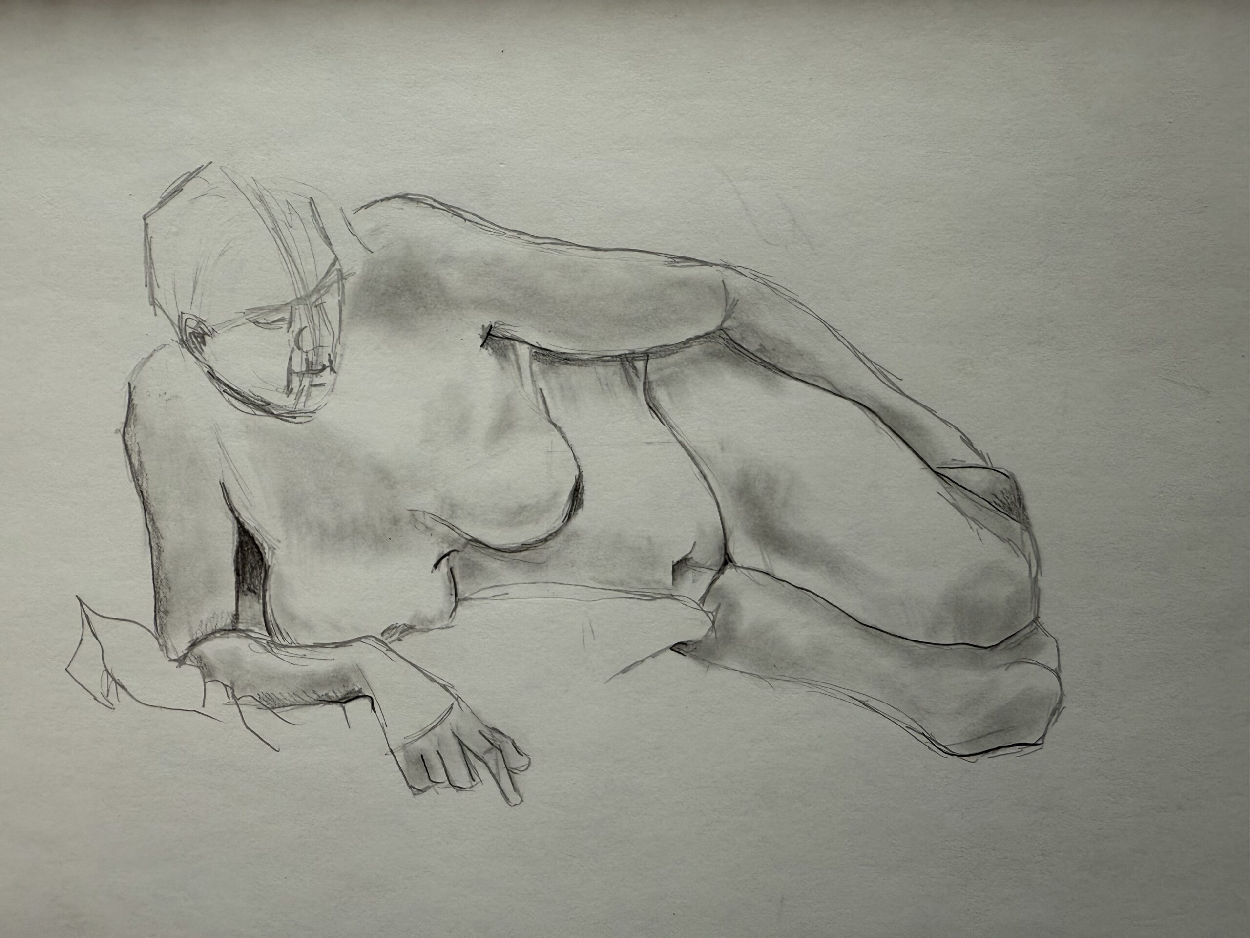Drawing from life of a female figure